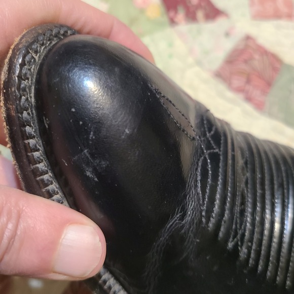 Lucchese Classics Handmade Black Goat Leather Cowboy Western Boots Mens Size 9.5 - Picture 10 of 14